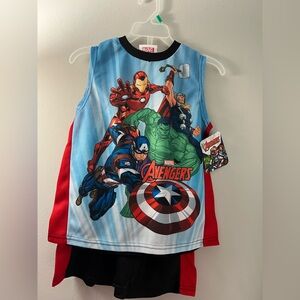Marvel Avengers Boys Tank & Shorts Set | Size 5-6 | Superhero Outfit | NWT